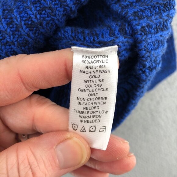 D & Co Sweater Womens XXS Blue Marled Cardigan Full Zip Hooded Pockets Lounge - Picture 7 of 10